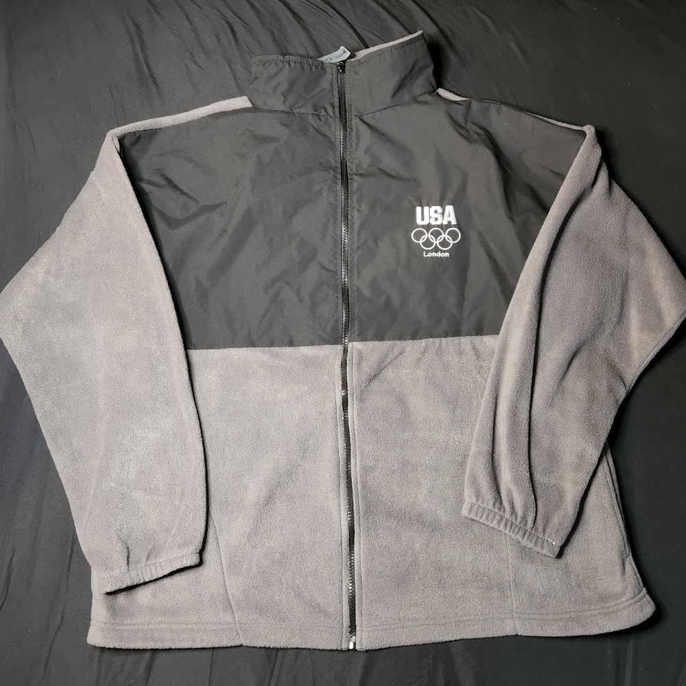 2012 Team USA Olympic Committee London Olympics Mens Full Zip Fleece Jacket 2XL